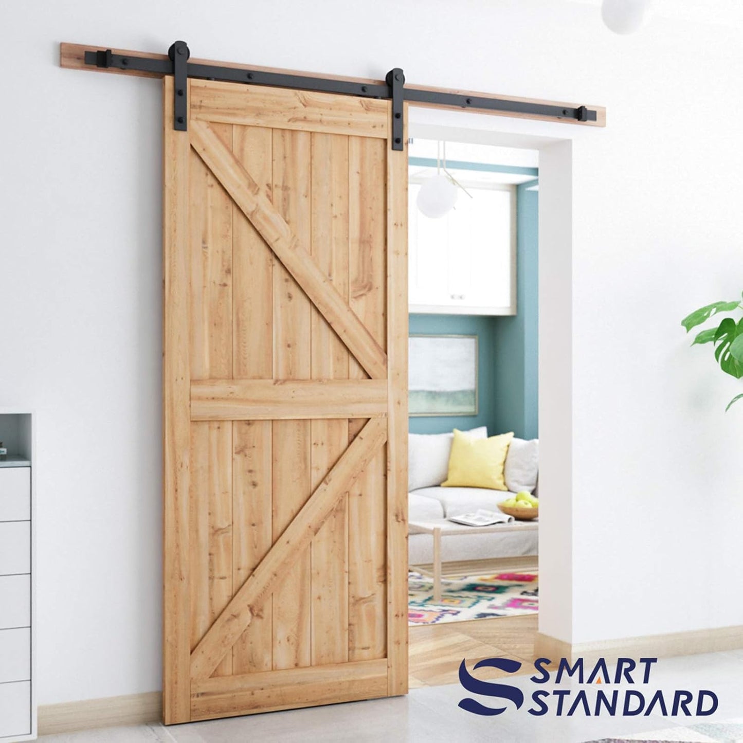 6.6FT Heavy Duty Barn Door Hardware Kit - Easy to Install, Smooth and Quiet Sliding Door Track - Fits 36"-40" Wide Panel - Sturdy Design - WildKart