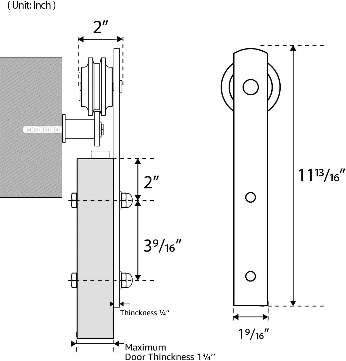 6.6FT Heavy Duty Barn Door Hardware Kit - Easy to Install, Smooth and Quiet Sliding Door Track - Fits 36"-40" Wide Panel - Sturdy Design - WildKart