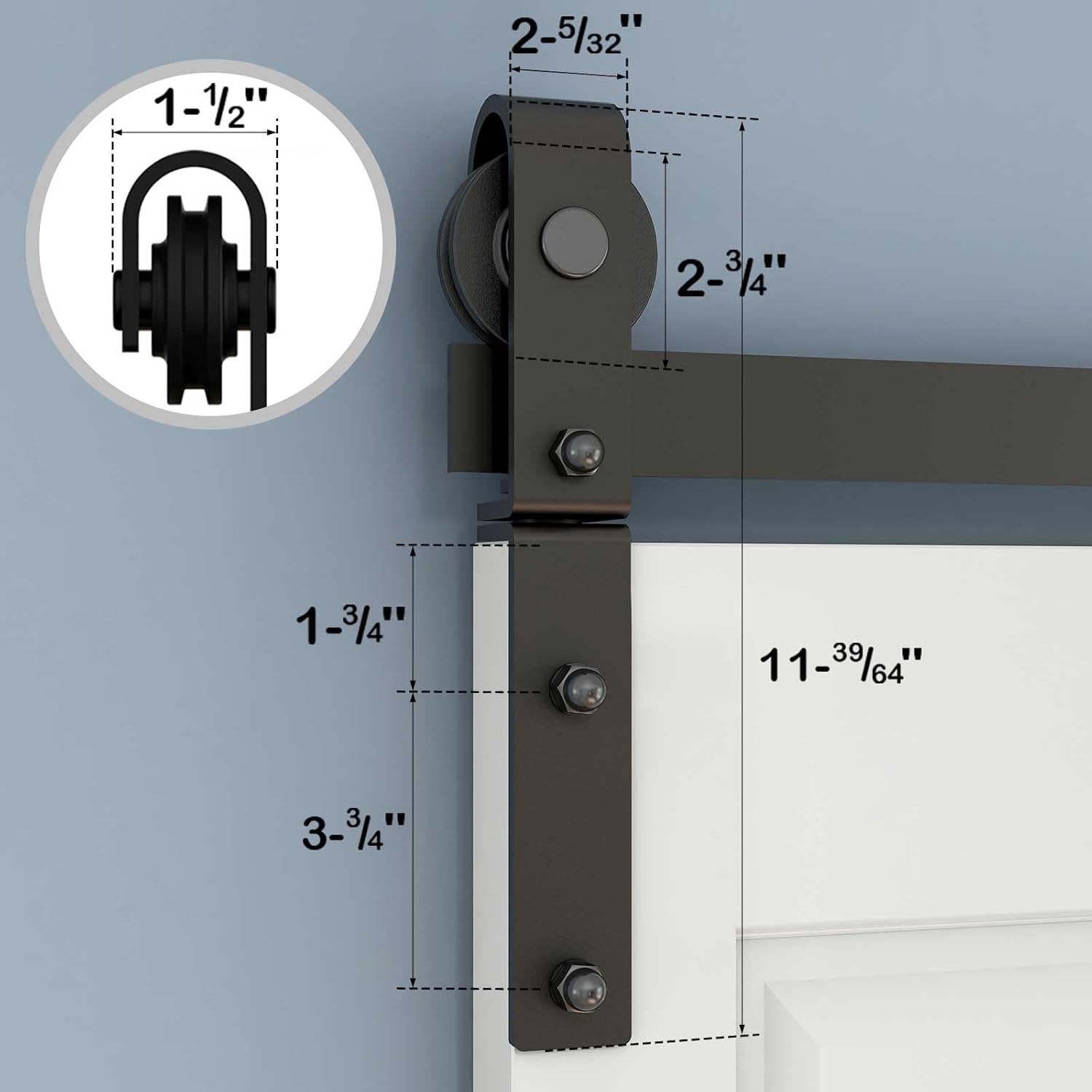 6.6FT Heavy Duty Bi-Folding Barn Door Hardware Sliding Track Kit for 4 Doors - Hardware Only