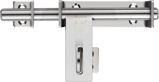 6.7 Inch Heavy Duty Stainless Steel Barrel Bolt Lock for Doors and Gates with Padlock Hole