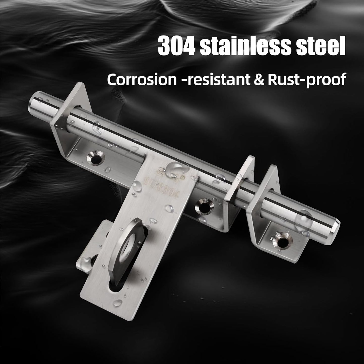 6.7 Inch Heavy Duty Stainless Steel Barrel Bolt Lock for Doors and Gates with Padlock Hole