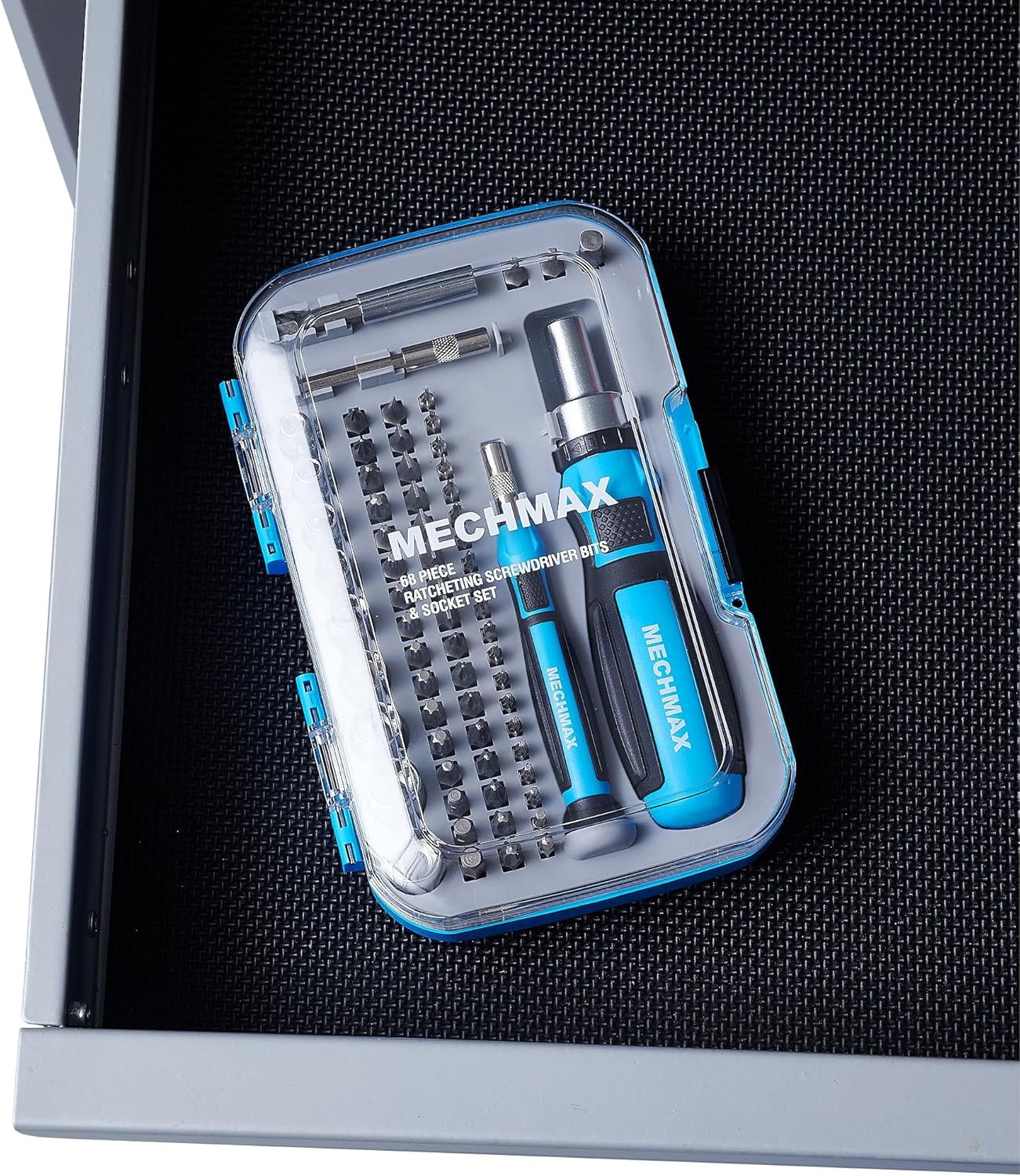 68 Piece MECHMAX Ratcheting Screwdriver Set with Magnetic Bits and Socket in Case - Ideal for Home, Office, Car, Automotive - Perfect Gift for Men, Back to School, or Ring Doorbell Tool Kit