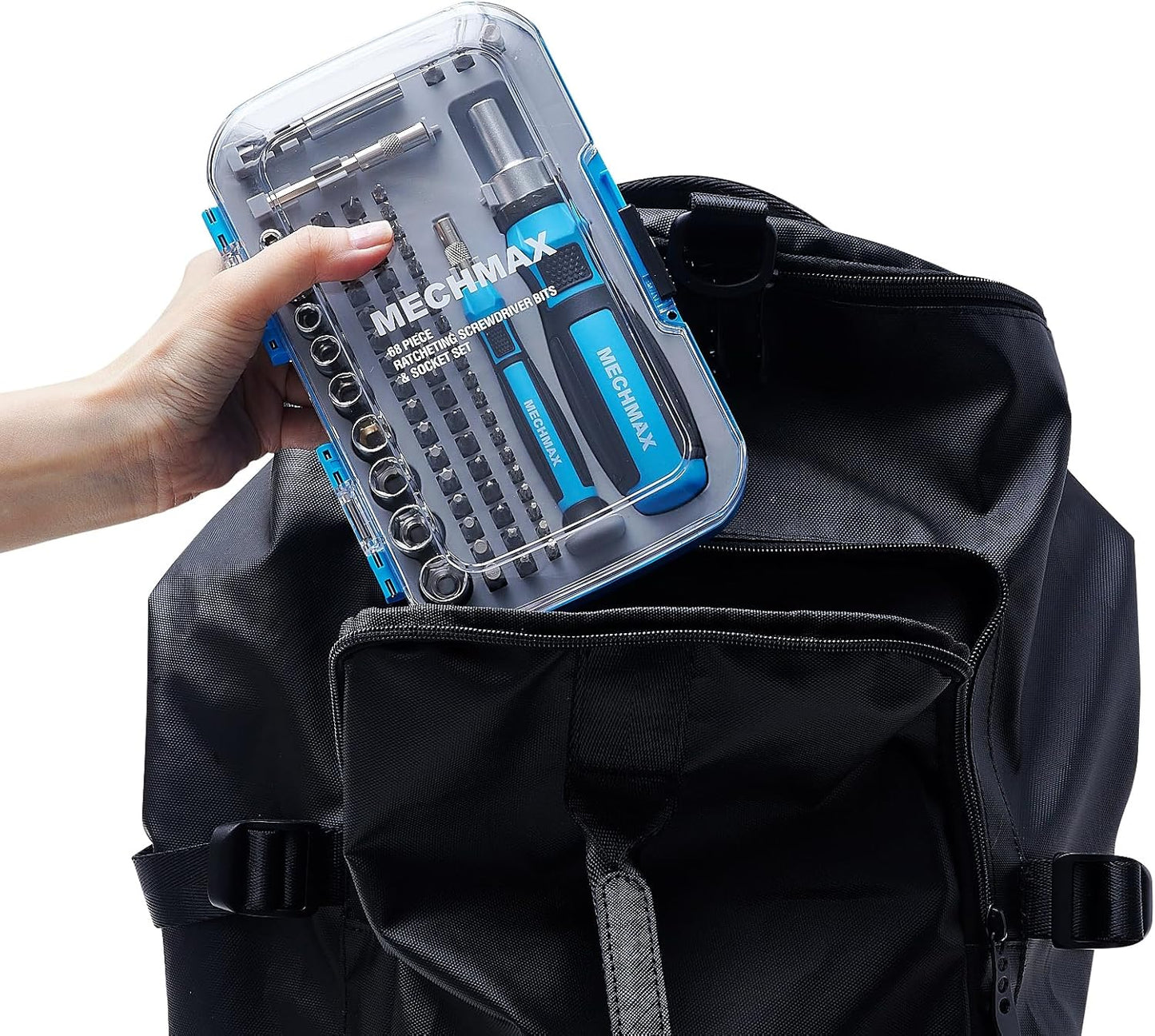 68 Piece MECHMAX Ratcheting Screwdriver Set with Magnetic Bits and Socket in Case - Ideal for Home, Office, Car, Automotive - Perfect Gift for Men, Back to School, or Ring Doorbell Tool Kit
