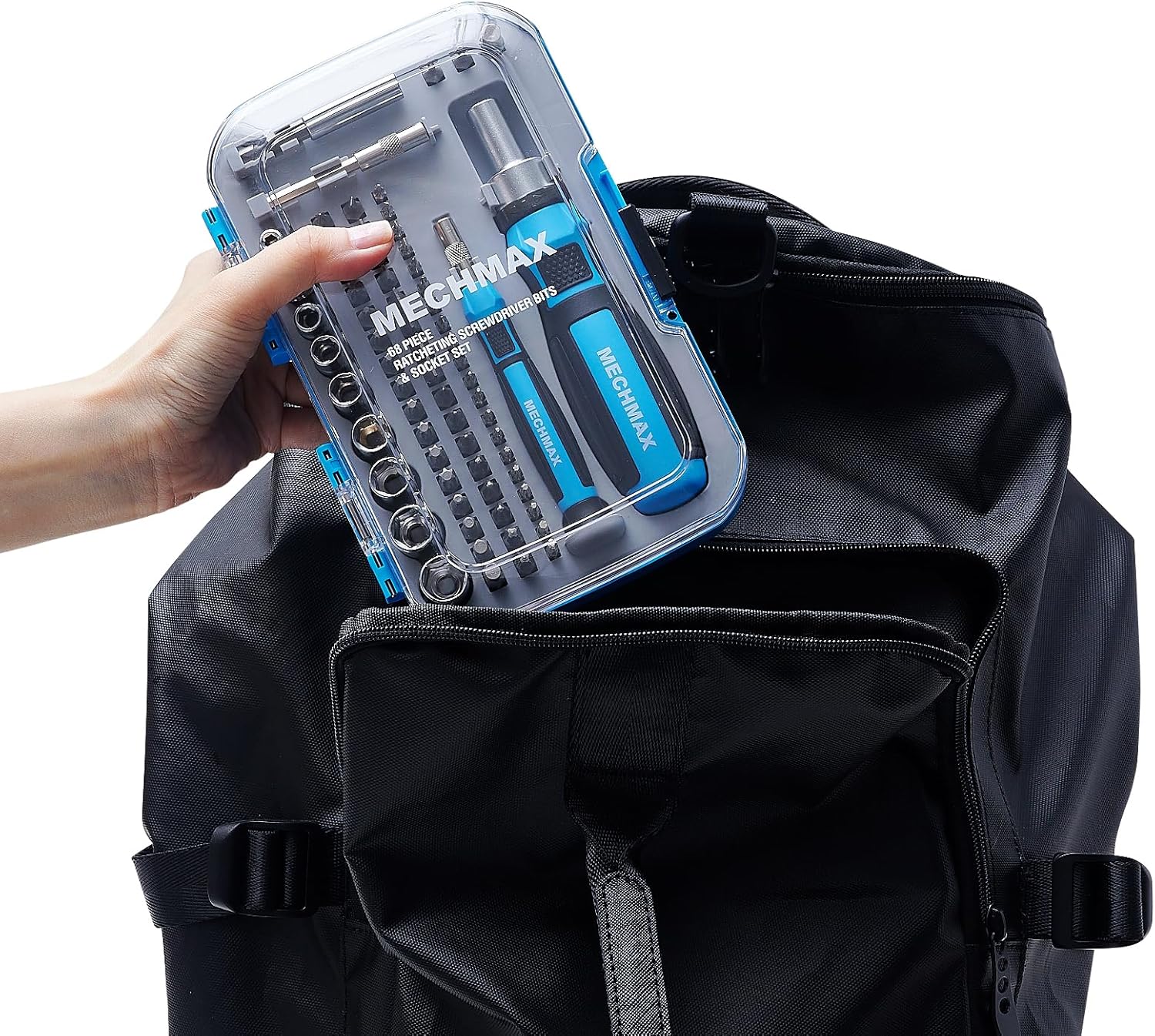 68 Piece MECHMAX Ratcheting Screwdriver Set with Magnetic Bits and Socket in Case - Ideal for Home, Office, Car, Automotive - Perfect Gift for Men, Back to School, or Ring Doorbell Tool Kit
