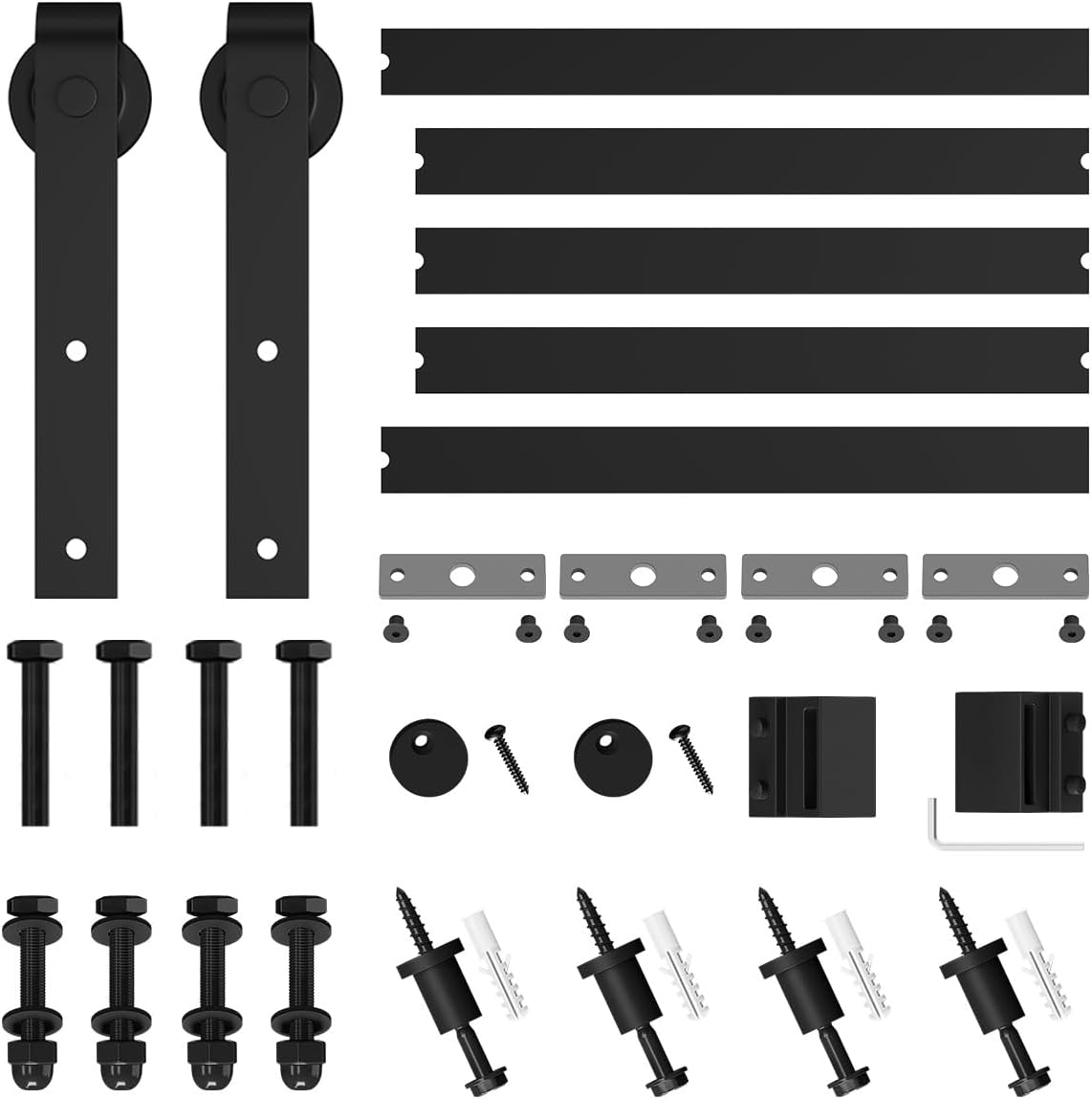 6.8FT Barn Door Hardware Kit with J Shape Hanger for 40" Wide Door Panel - Easy Installation, Smooth & Quiet Sliding Track - Step-by-Step Instructions Included - WildKart