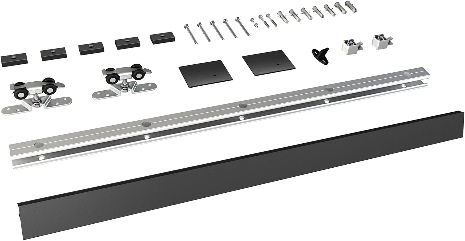 6FT Barn Door Hardware Kit, Black Aluminium Alloy Box Rail Sliding Door Track for Classic Modern Interior Single Wooden Door by JUBEST - WildKart