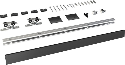6FT Barn Door Hardware Kit, Black Aluminium Alloy Box Rail Sliding Door Track for Classic Modern Interior Single Wooden Door by JUBEST - WildKart