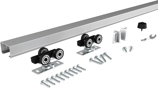 6FT Commercial Grade Sliding Pocket Door Hardware and Track Set - Durable, Smooth, Easy Install - 68.7'' Track Length - WildKart
