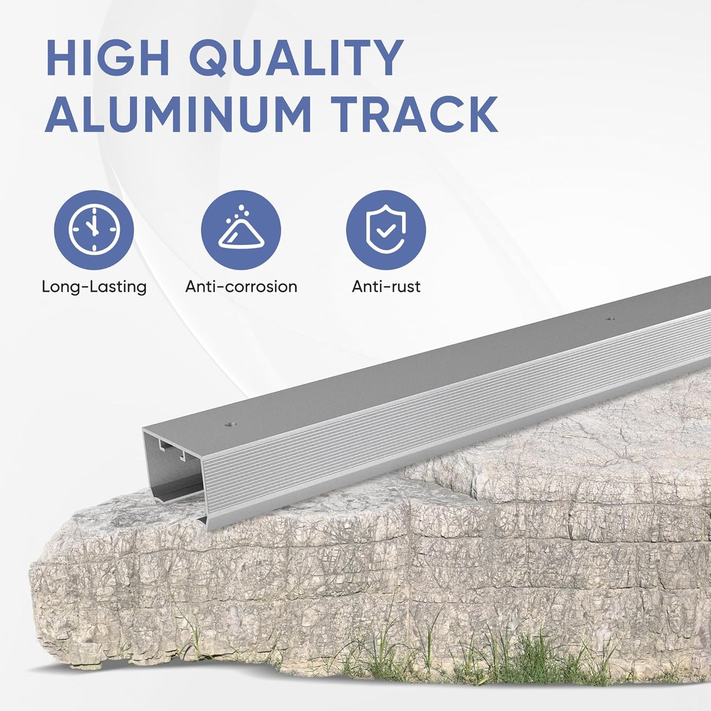 6FT Commercial Grade Sliding Pocket Door Hardware and Track Set - Durable, Smooth, Easy Install - 68.7'' Track Length - WildKart