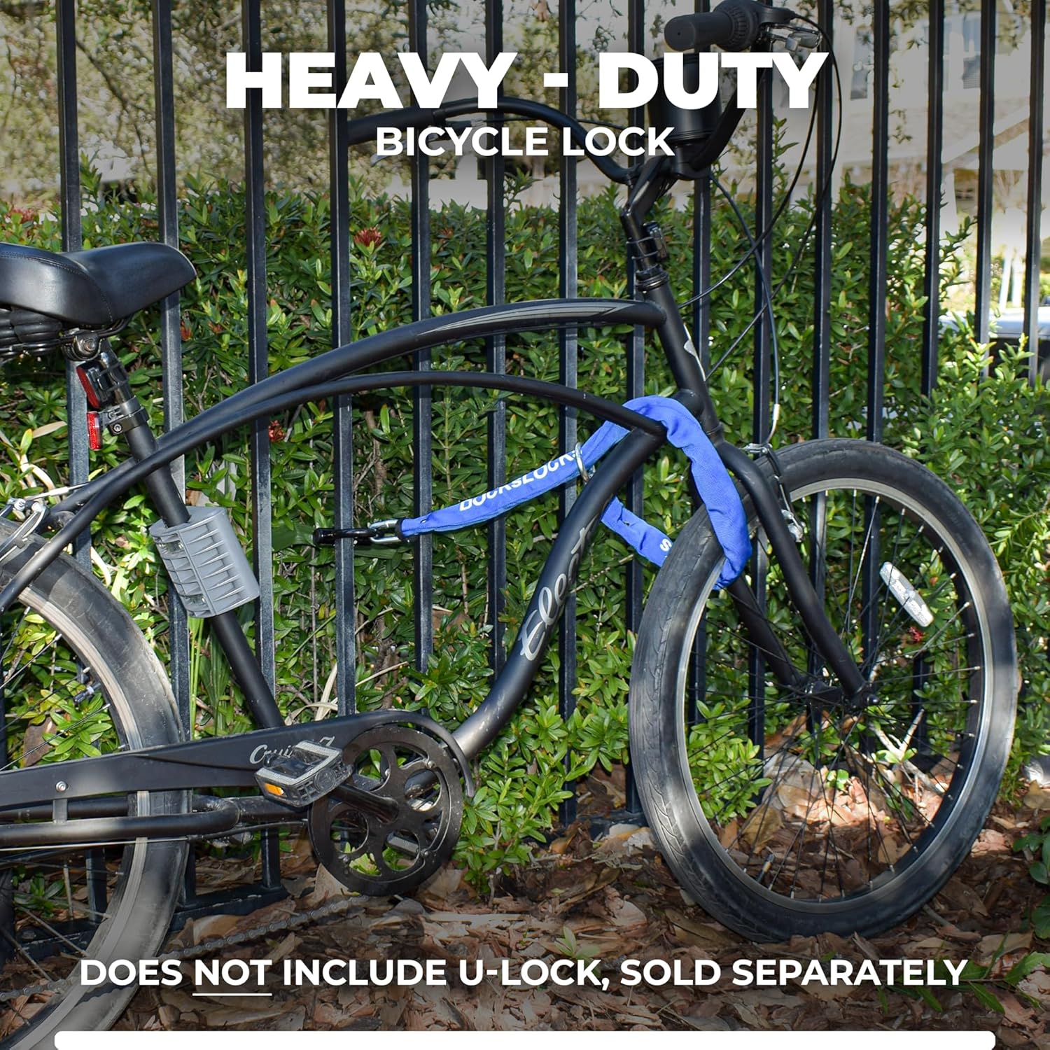 6ft DocksLocks Heavy Duty Cinch Style Security Chain for Bikes, Motorcycles, Scooters, ATVs, Trailers - Weatherproof Hardened Steel