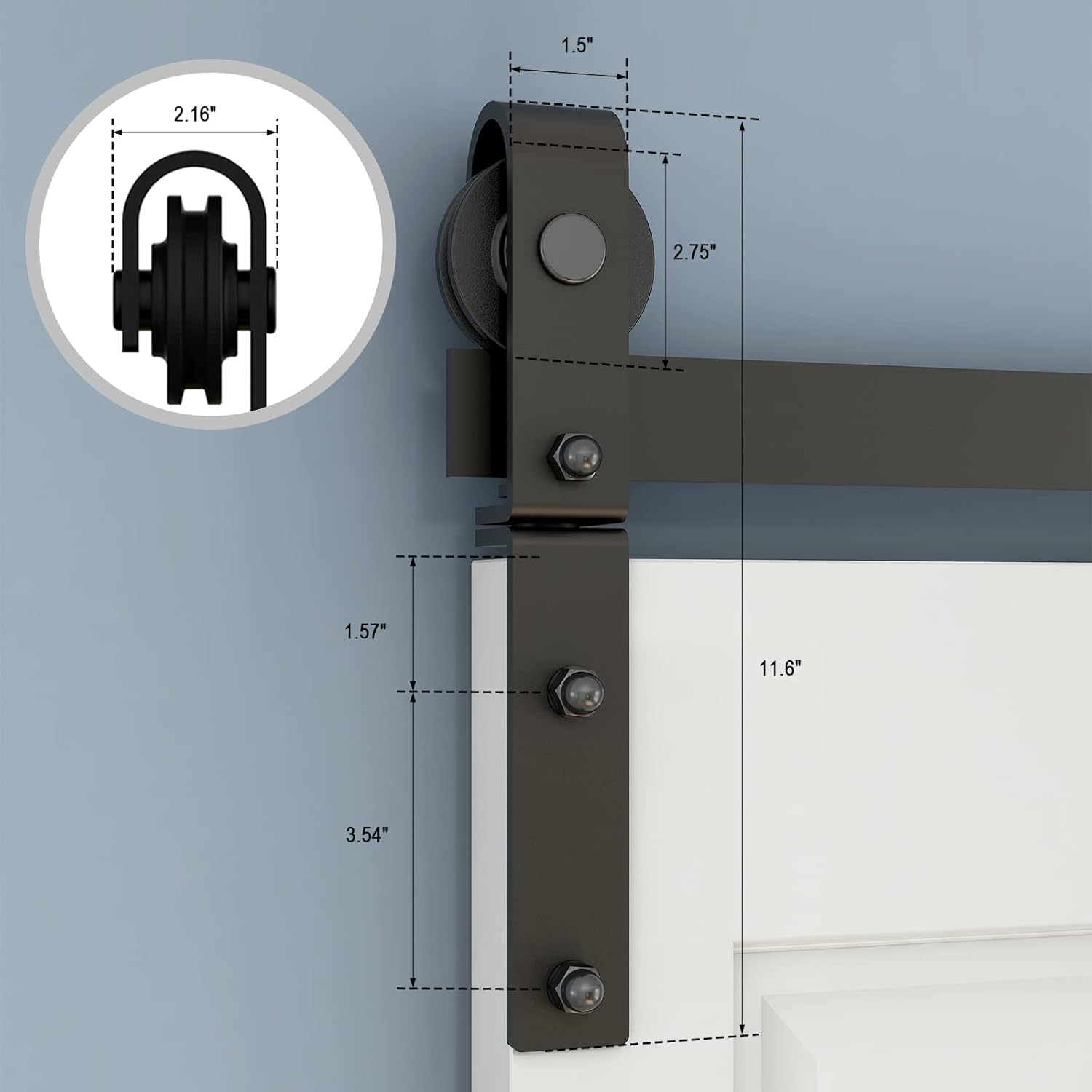 6FT/72'' Bi-Folding Barn Door Hardware Sliding Track Kit - Heavy Duty for 4 Doors (Hardware Only)