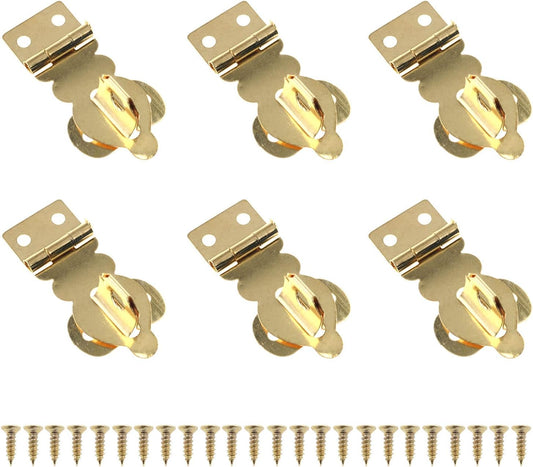 6pcs Brass Solid Padlock Hasp Buckles with Screws for Wooden Boxes, Wine Gifts, Handbags - Furniture Hardware