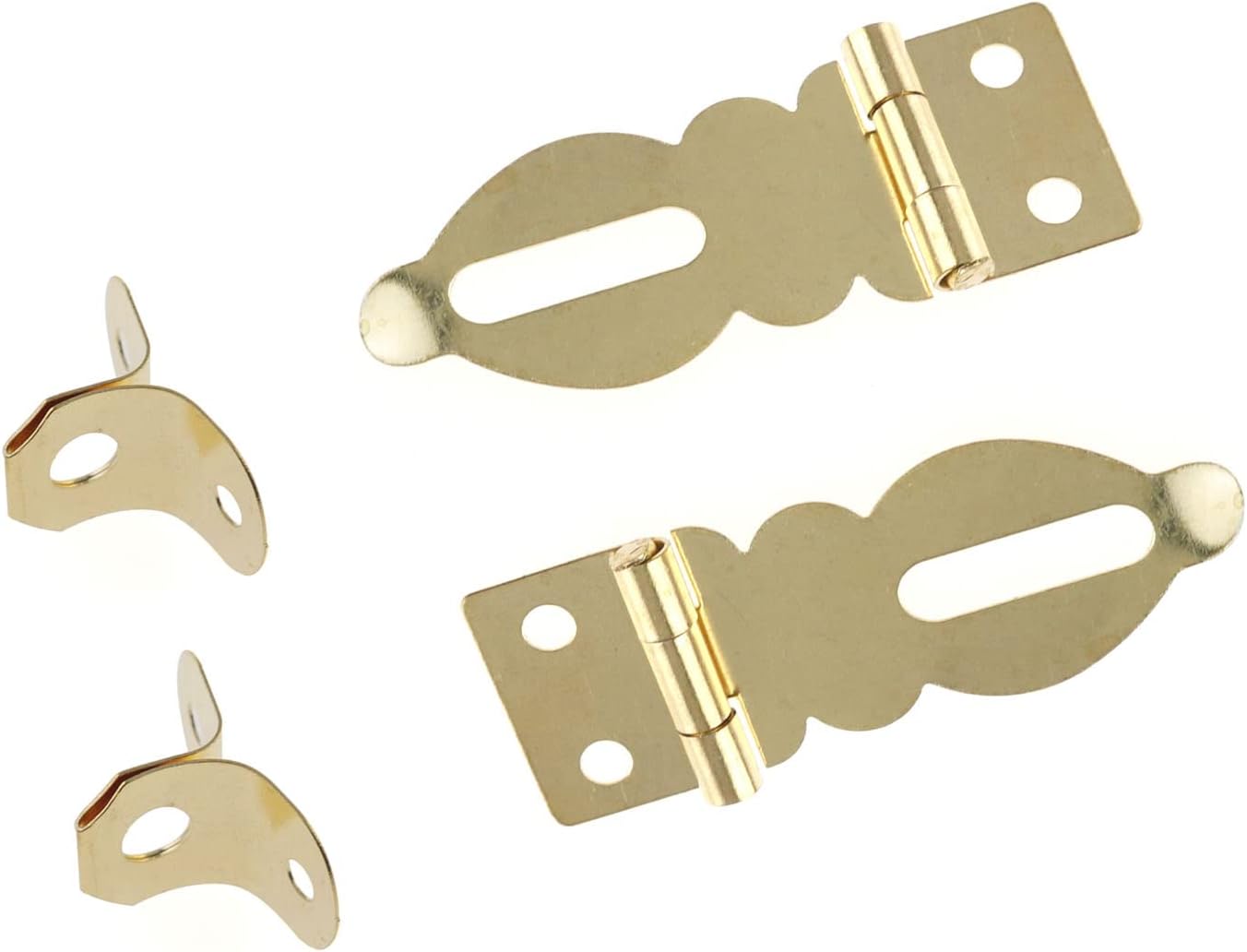 6pcs Brass Solid Padlock Hasp Buckles with Screws for Wooden Boxes, Wine Gifts, Handbags - Furniture Hardware