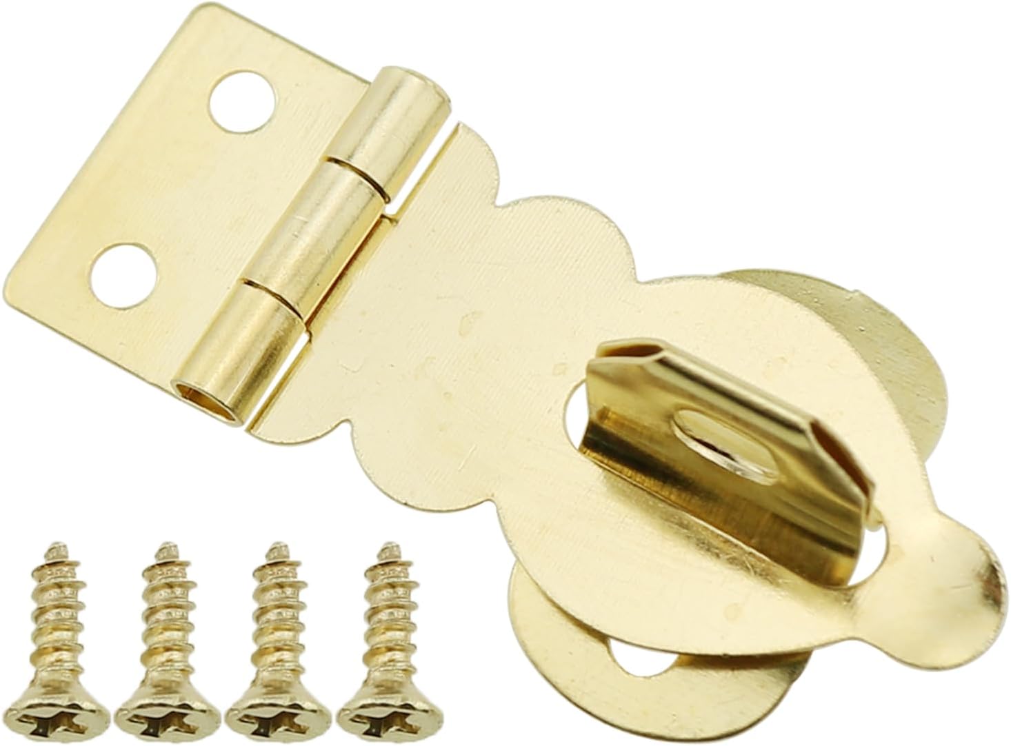 6PCS Mini Decorative Hitch Padlock Set - Solid Brass Gold Coloured with Clasp for Wooden Crates, Jewelry Boxes, and Toolboxes