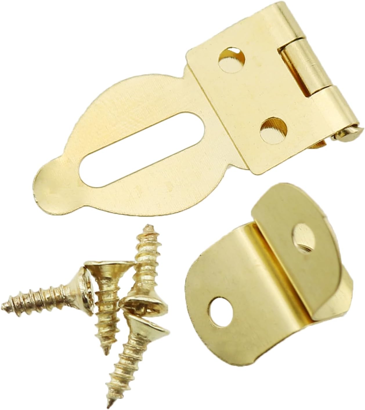 6PCS Mini Decorative Hitch Padlock Set - Solid Brass Gold Coloured with Clasp for Wooden Crates, Jewelry Boxes, and Toolboxes