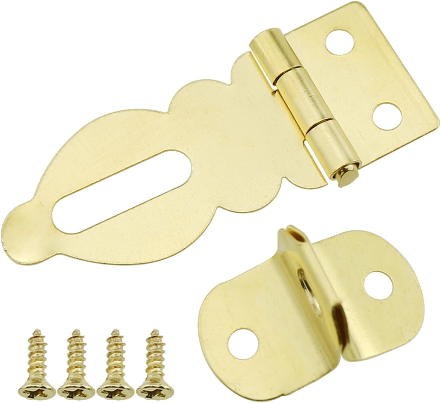 6PCS Mini Decorative Hitch Padlock Set - Solid Brass Gold Coloured with Clasp for Wooden Crates, Jewelry Boxes, and Toolboxes