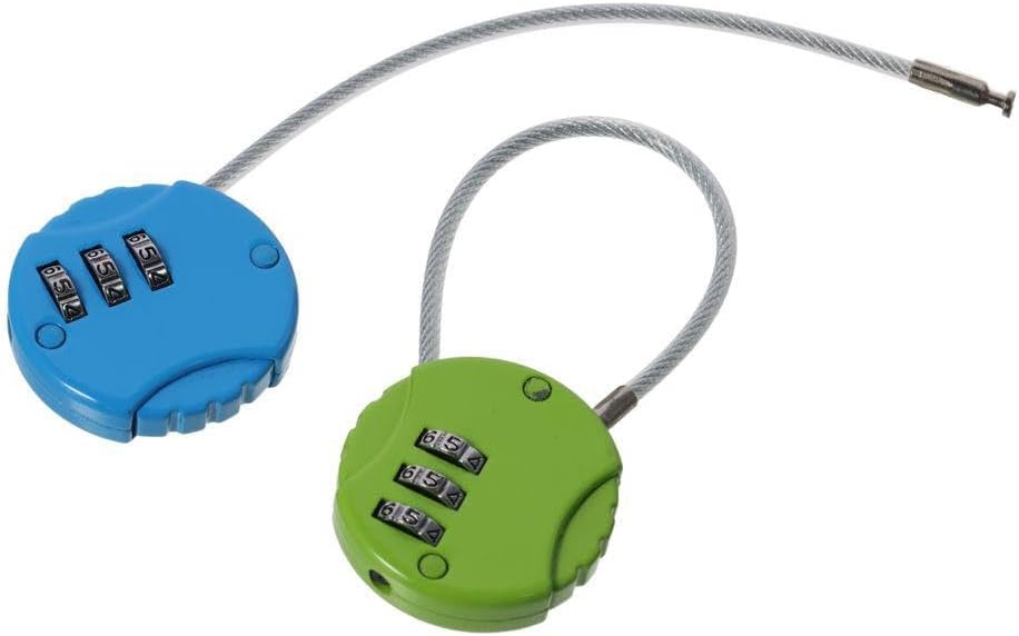6Pcs Multicolor 3 Digit Combination Locks with Wire Rope for Backpacks, Suitcases, Doors, and Sports Lockers