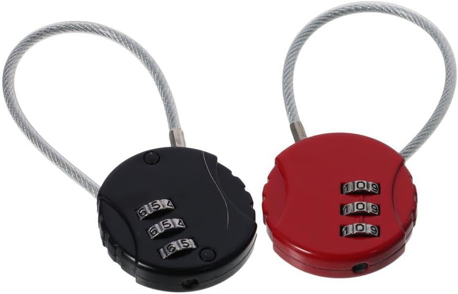 6Pcs Multicolor 3 Digit Combination Locks with Wire Rope for Backpacks, Suitcases, Doors, and Sports Lockers