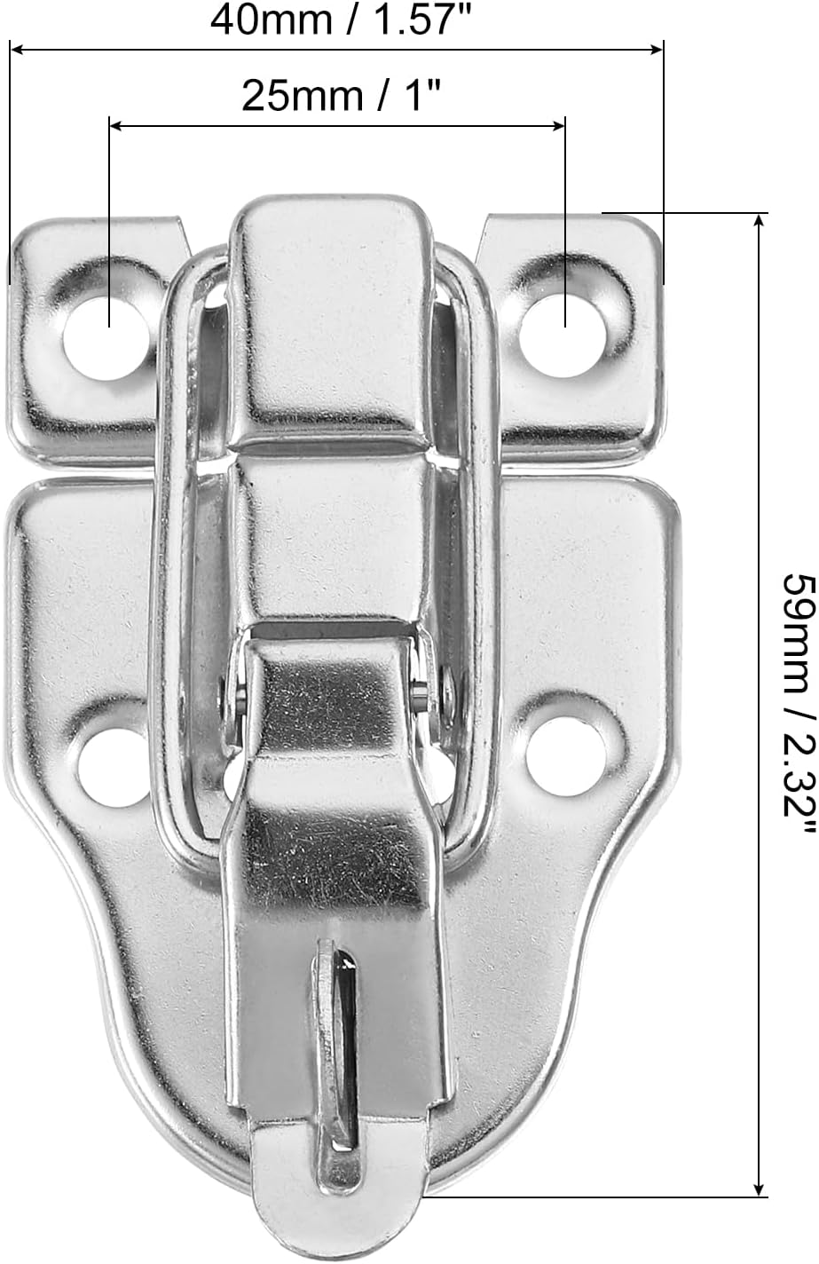 6Pcs Silver Metal Duck-Billed Toggle Hasp Latch with Padlock Hole for Jewelry Box Wooden Case Decor