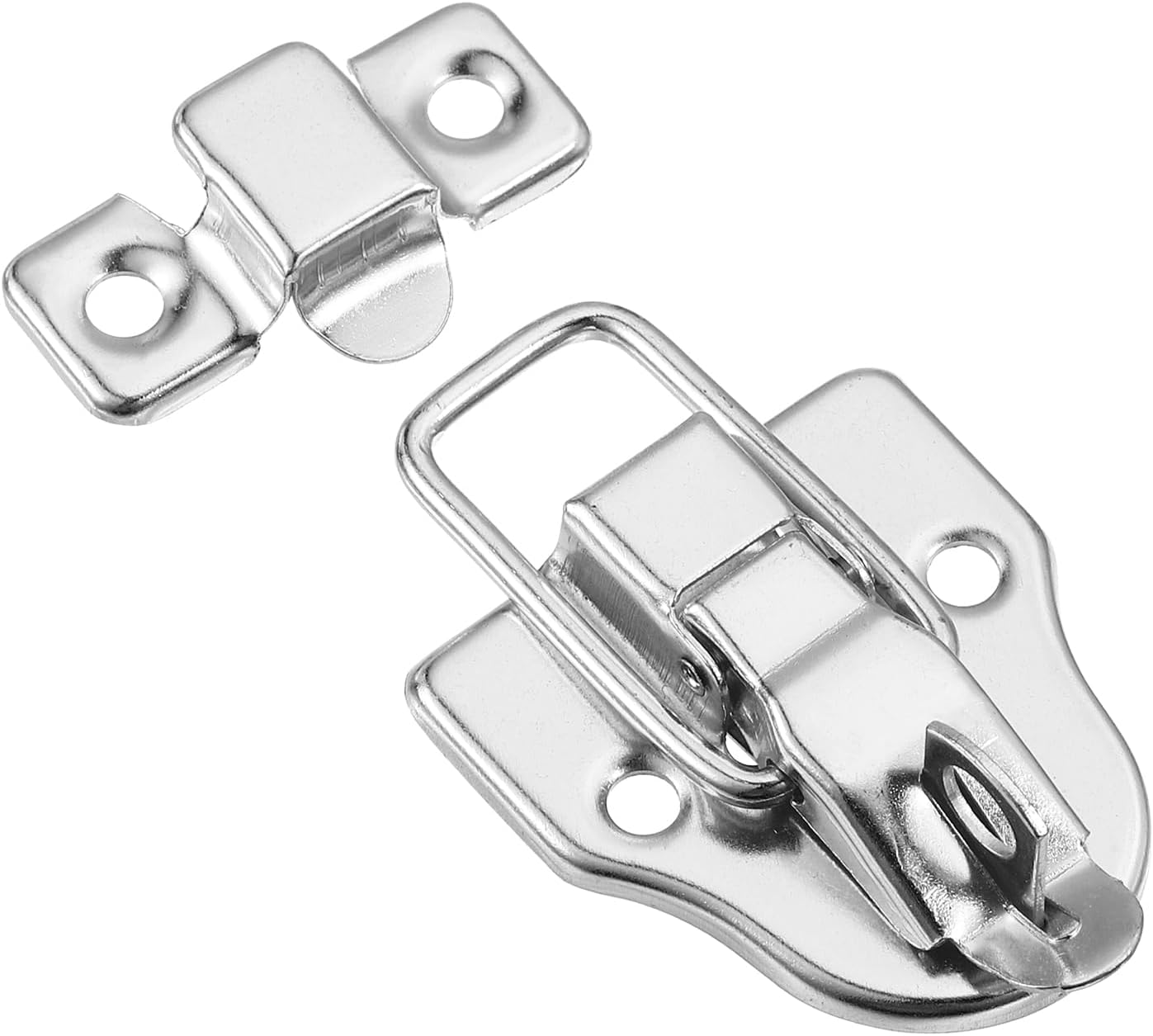 6Pcs Silver Metal Duck-Billed Toggle Hasp Latch with Padlock Hole for Jewelry Box Wooden Case Decor