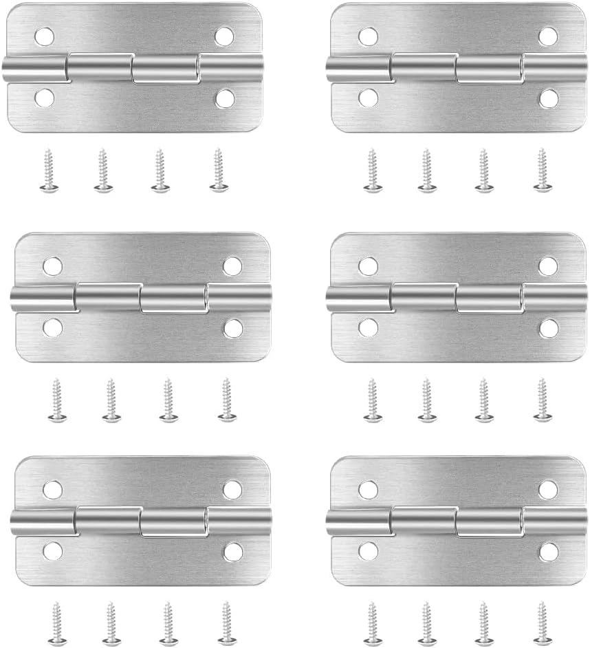 6pcs Stainless Steel Replacement Cooler Hinges and Screws Set for Igloo Style Ice Chests