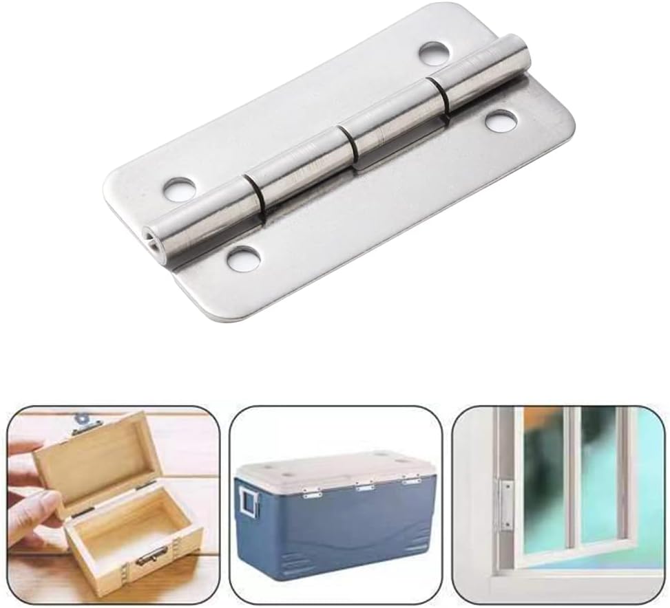 6pcs Stainless Steel Replacement Cooler Hinges and Screws Set for Igloo Style Ice Chests