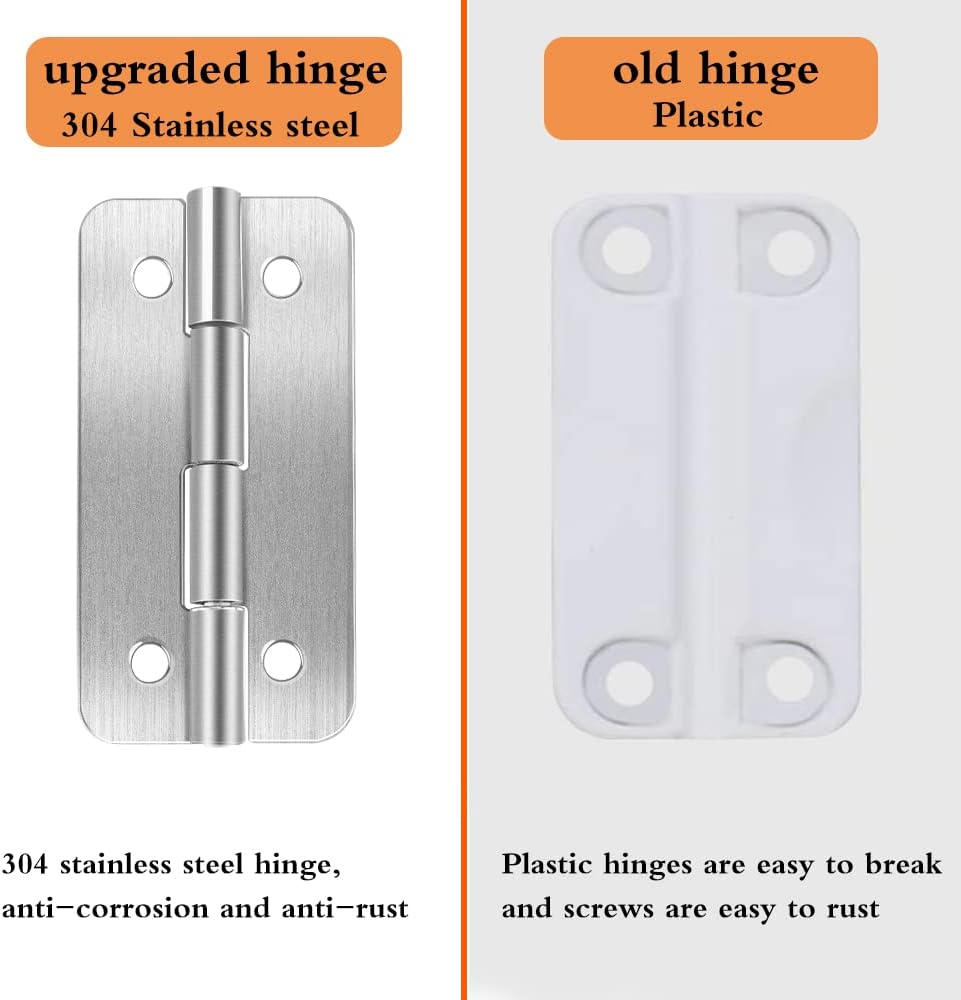 6pcs Stainless Steel Replacement Cooler Hinges and Screws Set for Igloo Style Ice Chests