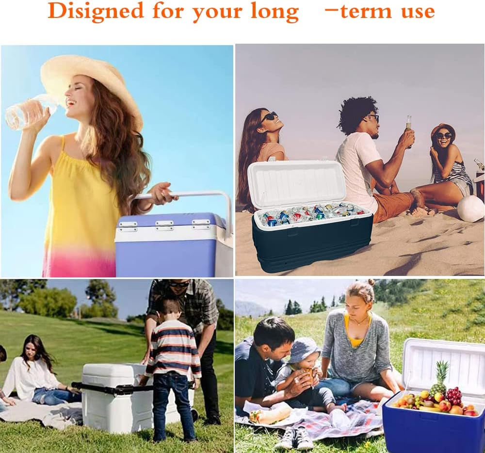 6pcs Stainless Steel Replacement Cooler Hinges and Screws Set for Igloo Style Ice Chests