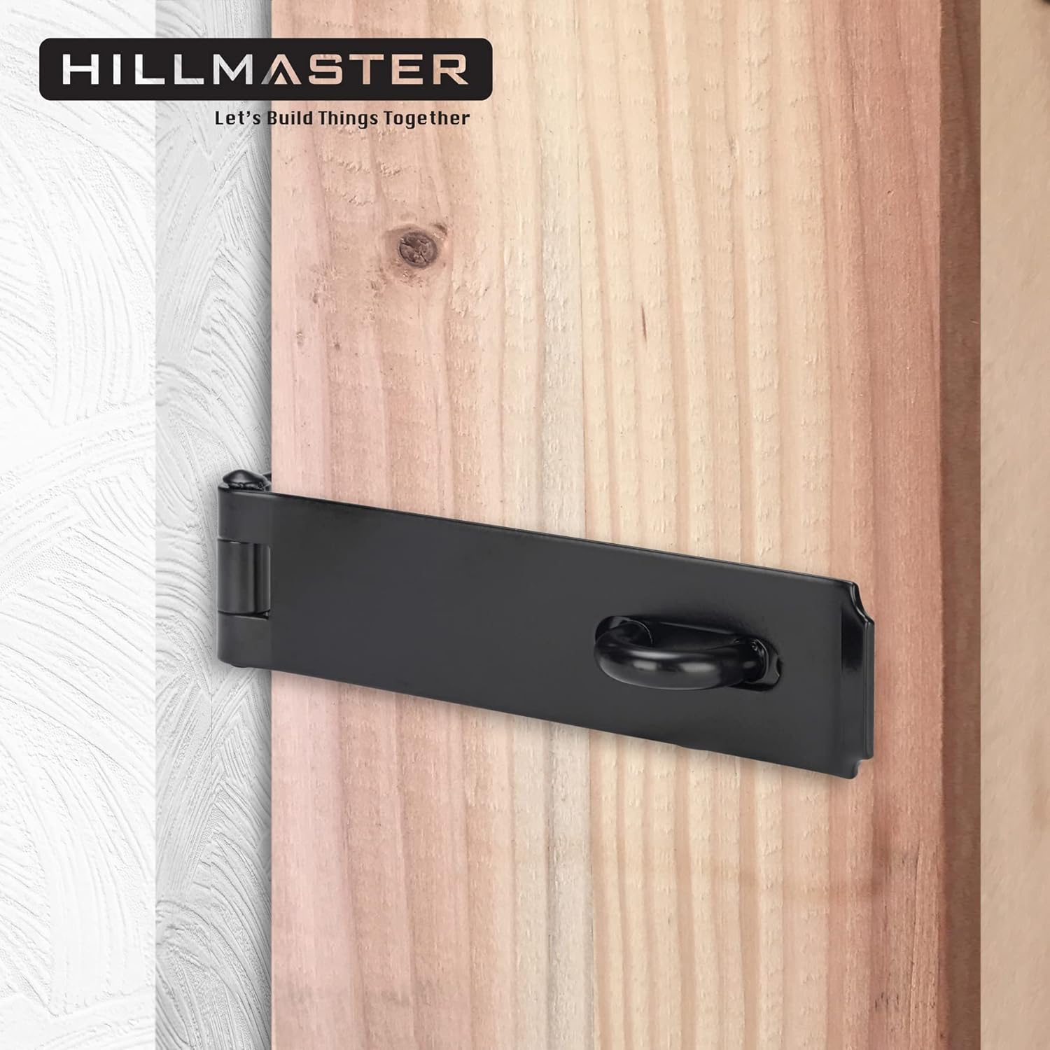 7-3/4" Heavy Duty Steel Door Hasp Latch for Safety Gate Lock - Black Finish - WildKart