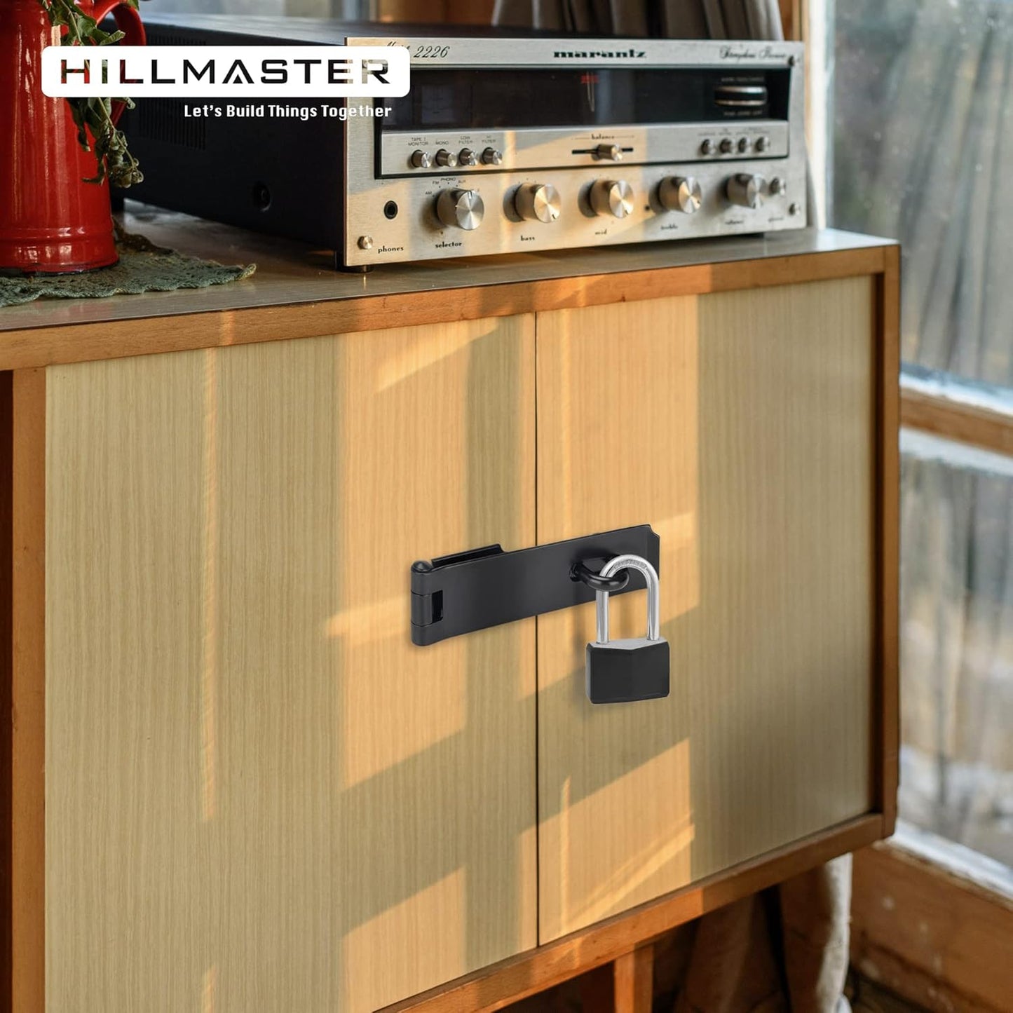 7-3/4" Heavy Duty Steel Door Hasp Latch for Safety Gate Lock - Black Finish - WildKart