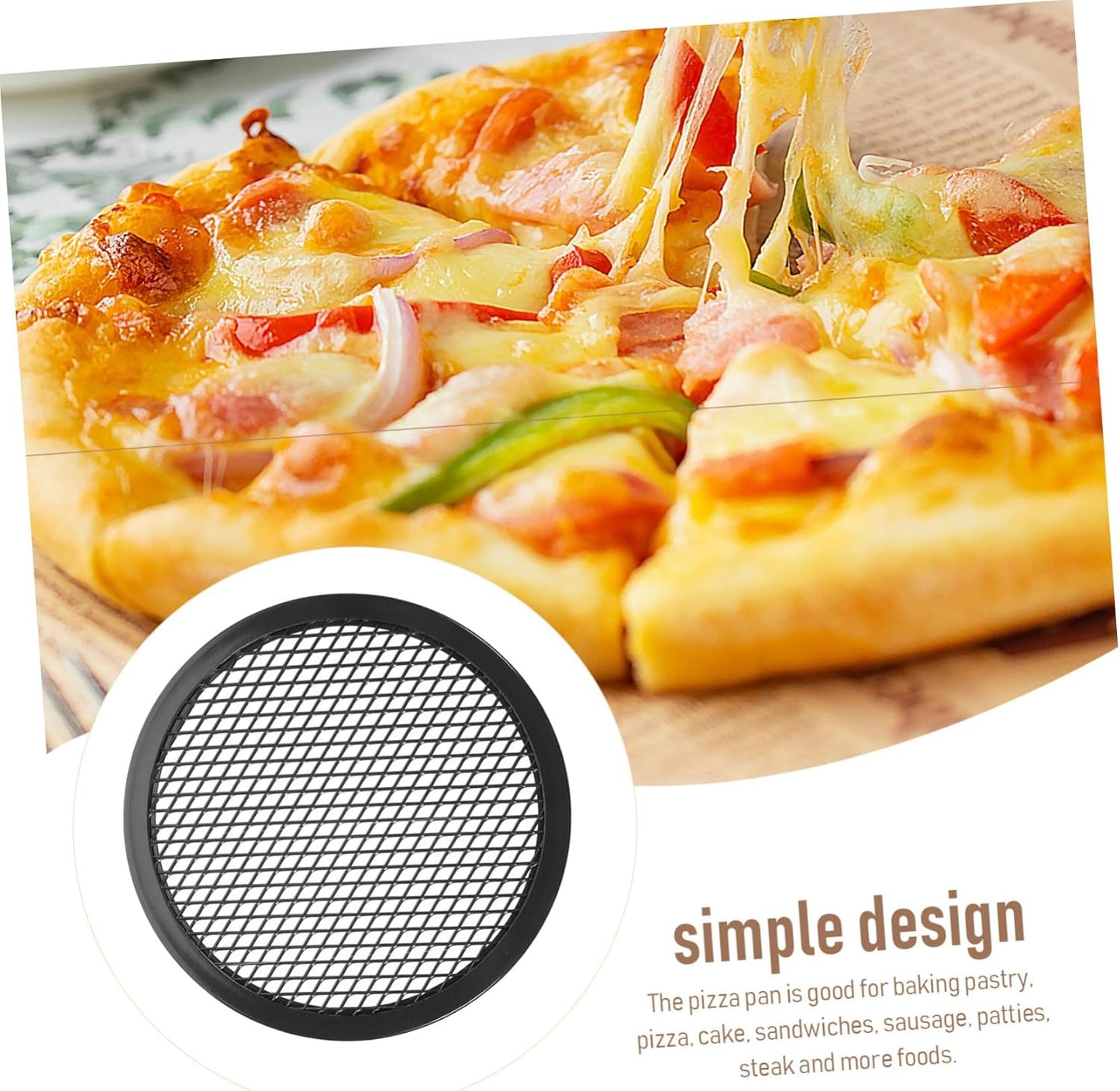 7-Inch Round Pizza Pan with Holes - Durable Aluminum Baking Pan for Easy Oven Cooking