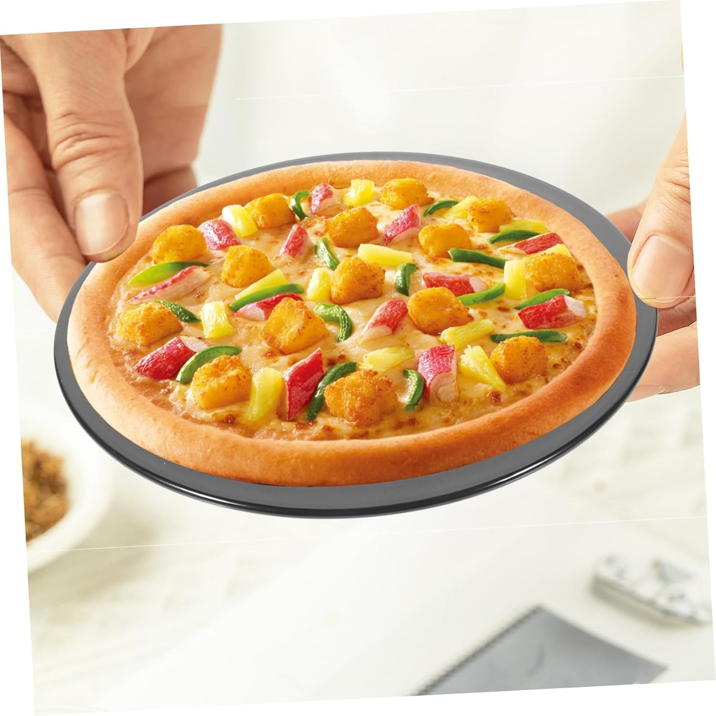 7-Inch Round Pizza Pan with Holes - Durable Aluminum Baking Pan for Easy Oven Cooking