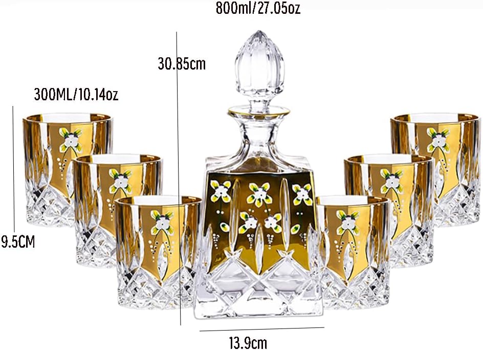 7-Piece Crystal Whiskey Decanter Set with Glasses for Men - Perfect Gift for Whiskey Lovers and Dads