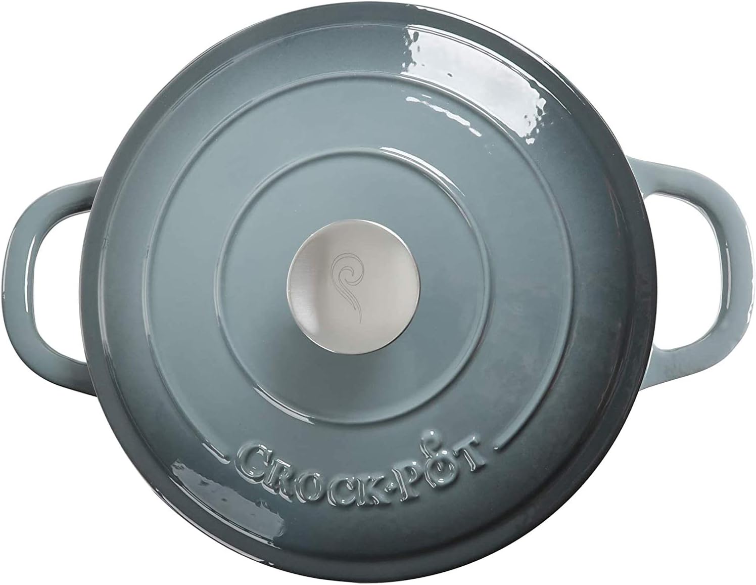 7-Quart Slate Gray Crock-Pot Artisan Round Enameled Cast Iron Dutch Oven