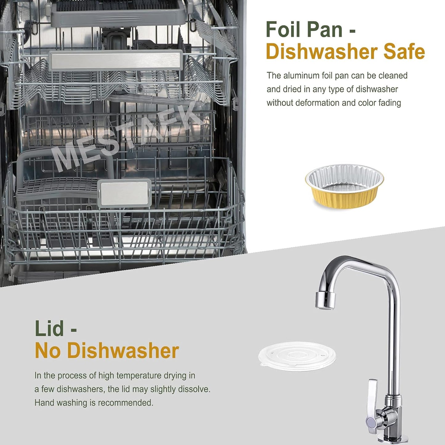 7" Sturdy Aluminum Foil Pans with Lids (5 Pack) - Heavy Duty Reusable Tin for Cooking and Baking