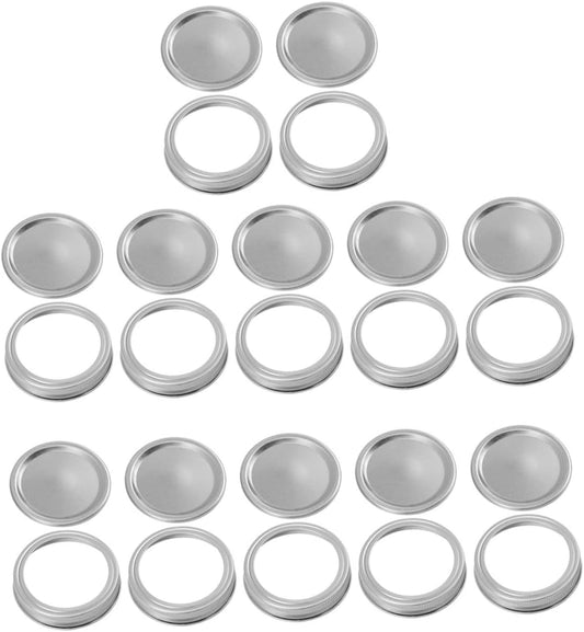 70mm Wide Mouth Mason Jar Lids and Rings Set for Canning and Storage - Metal Covers for Mason Jars