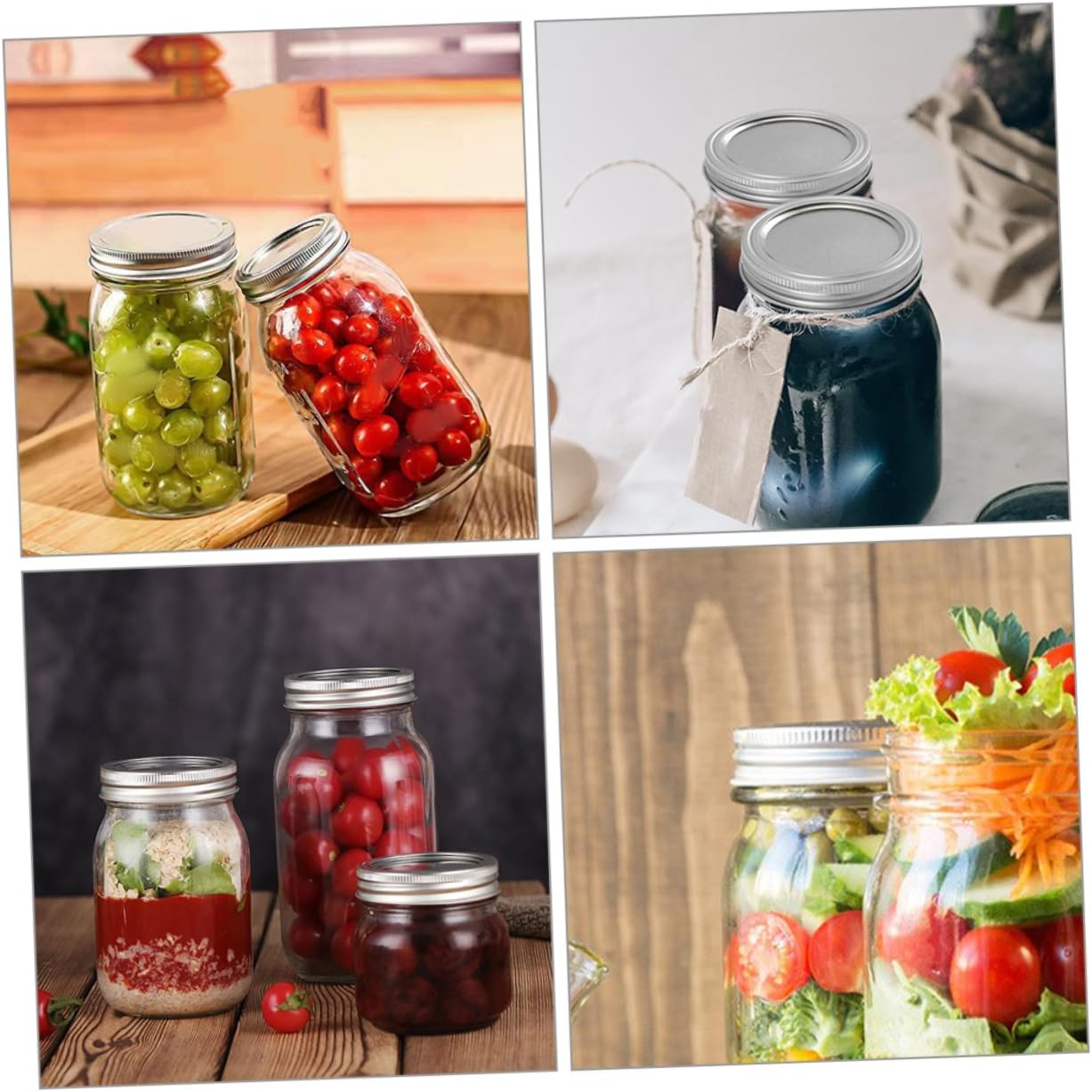 70mm Wide Mouth Mason Jar Lids and Rings Set for Canning and Storage - Metal Covers for Mason Jars