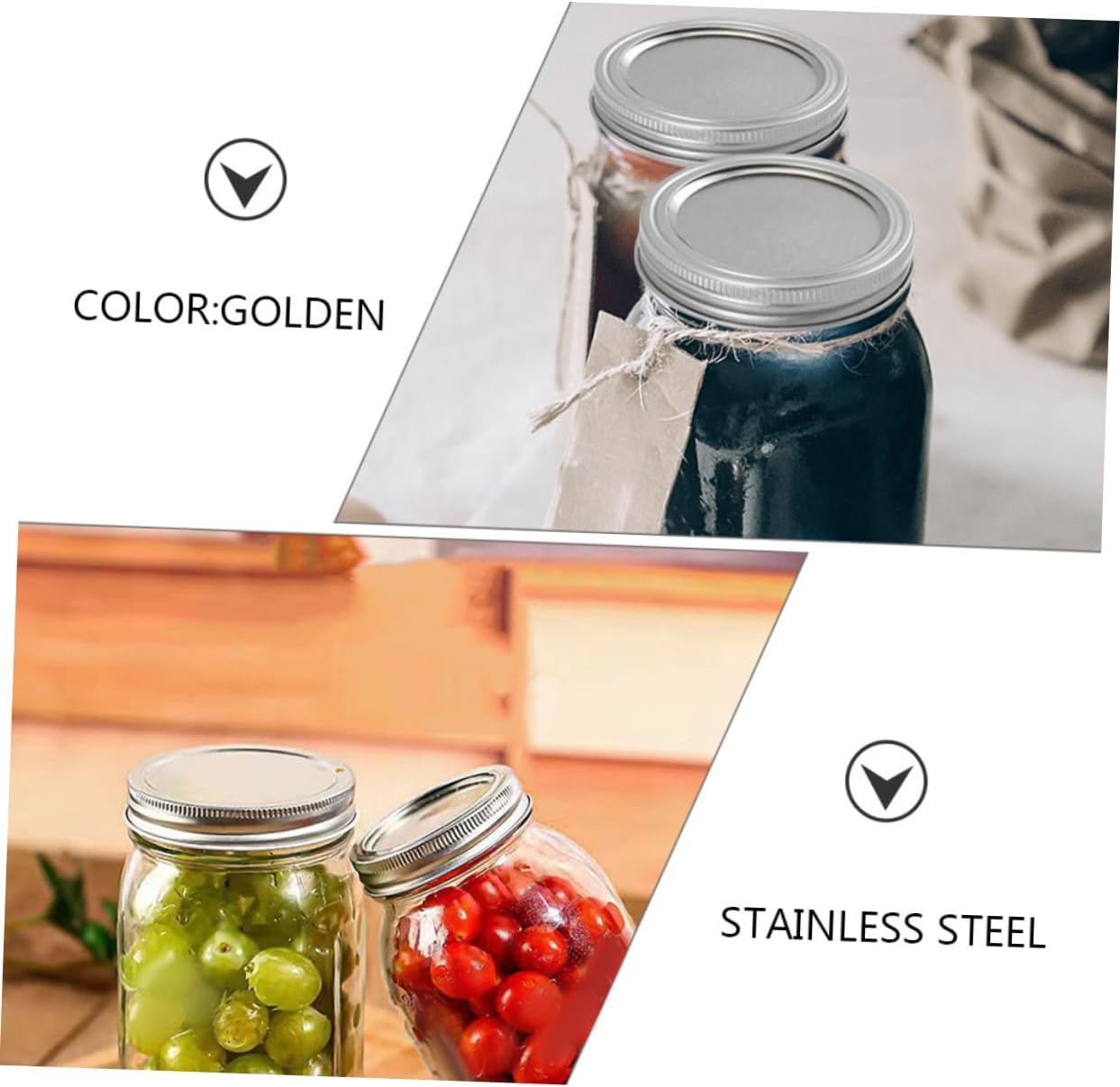 70mm Wide Mouth Mason Jar Lids and Rings Set for Canning and Storage - Metal Covers for Mason Jars