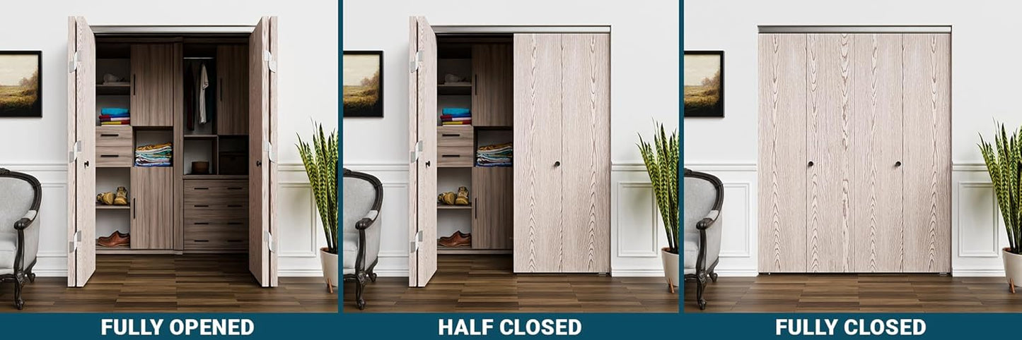 72" Bifold Door Hardware Kit for 4 Doors, Heavy Duty 150 LB Capacity, Smooth Operation - Villar Home Designs