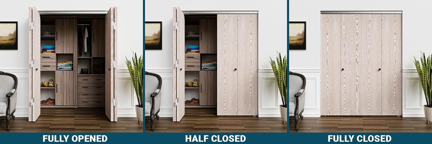 72" Bifold Door Hardware Kit for 4 Doors, Heavy Duty 150 LB Capacity, Smooth Operation - Villar Home Designs