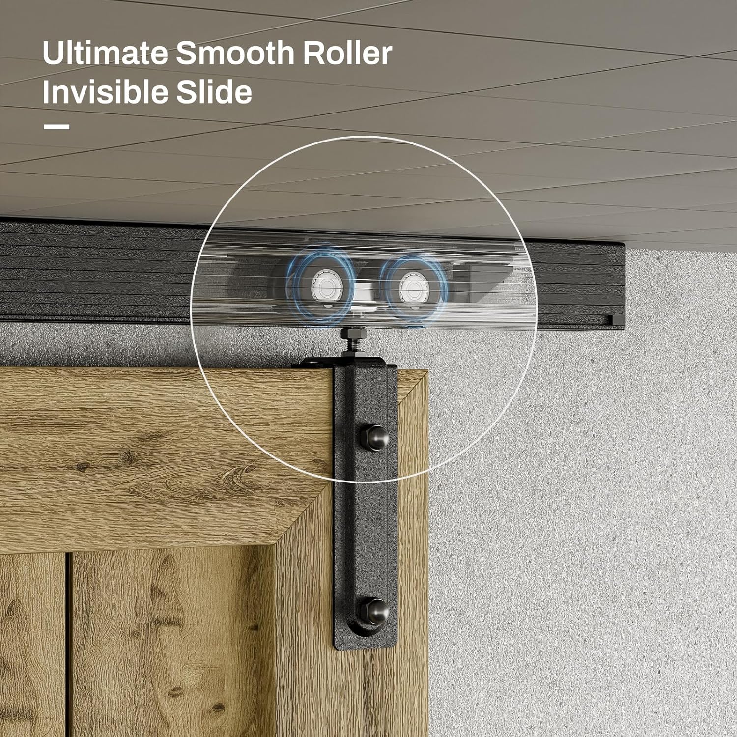 72" Ceiling Mount Box Rail Barn Door Hardware Kit for Single Door - Heavy Duty Sliding Track, Aluminium Alloy (No Door)