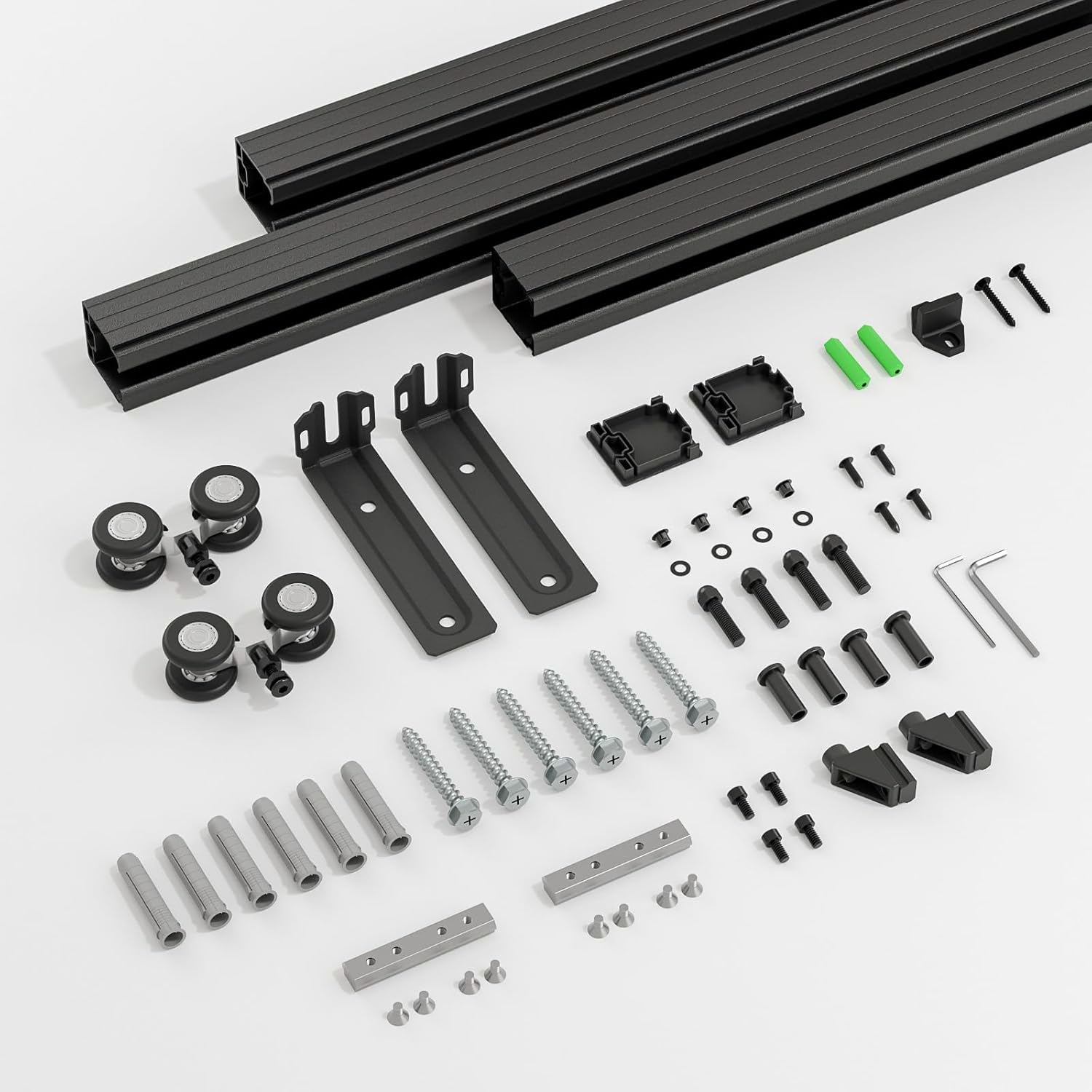 72" Ceiling Mount Box Rail Barn Door Hardware Kit for Single Door - Heavy Duty Sliding Track, Aluminium Alloy (No Door)