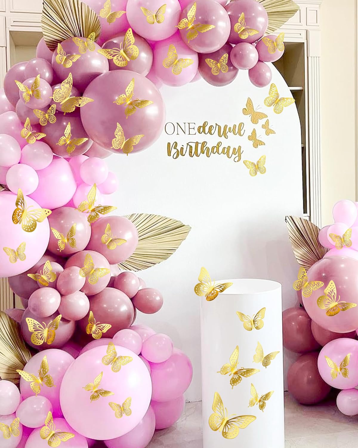 72-Piece Gold 3D Butterfly Wall Decor Set - Removable Room Stickers for Birthday & Garden Party Decor