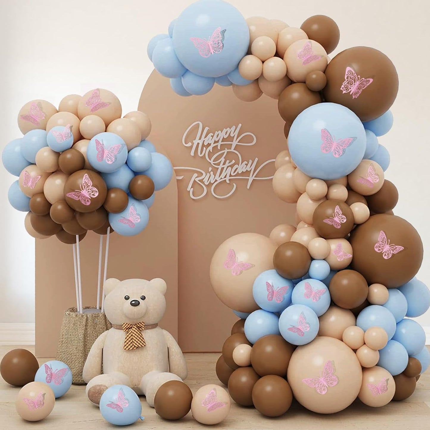 72 Pink 3D Butterfly Wall Decor Set - Various Sizes for Girls' Bedroom, Bathroom, Living Room - Birthday Party Decorations for Kids