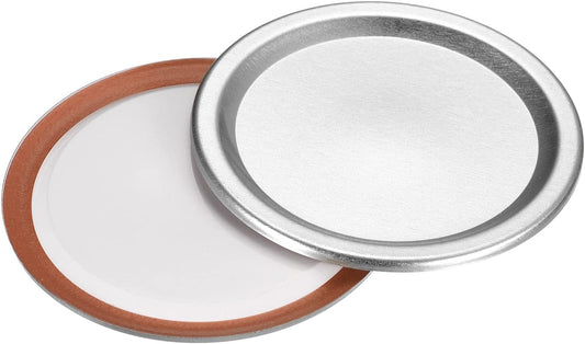 72pcs Regular Mouth Tinplate Split-Type Mason Jar Lids - Leak Proof Canning Storage Covers Silver