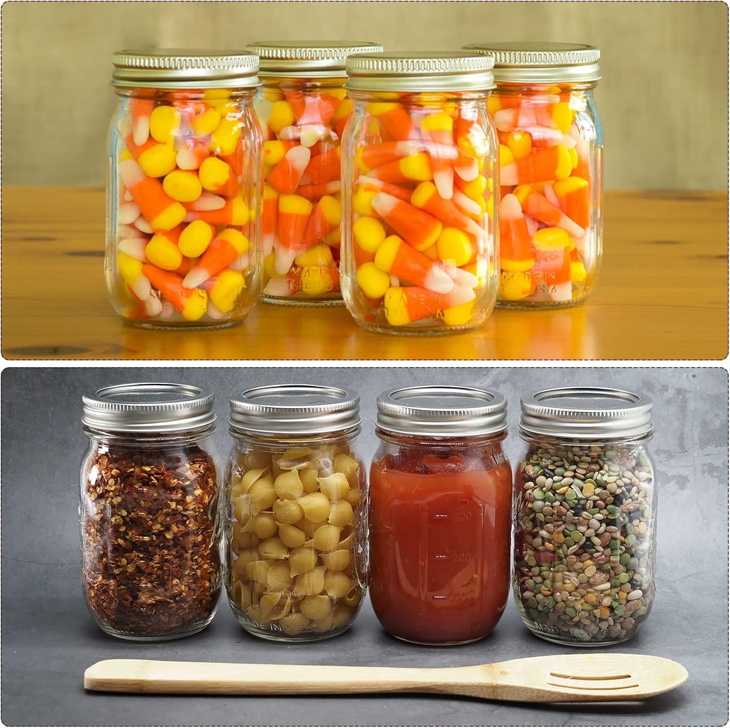72pcs Regular Mouth Tinplate Split-Type Mason Jar Lids - Leak Proof Canning Storage Covers Silver