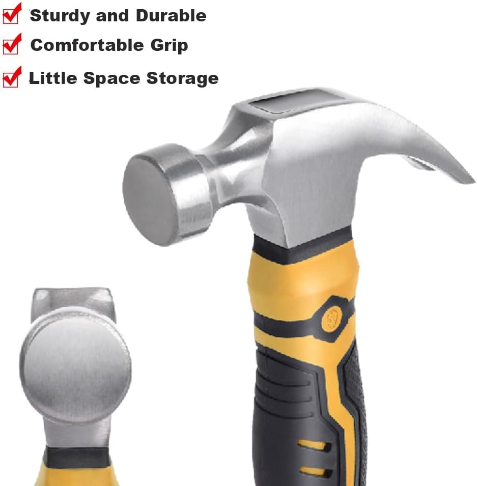 750PCs Small Nails Assortment Kit with 8oz Claw Hammer - Home DIY Camping Tent Stakes