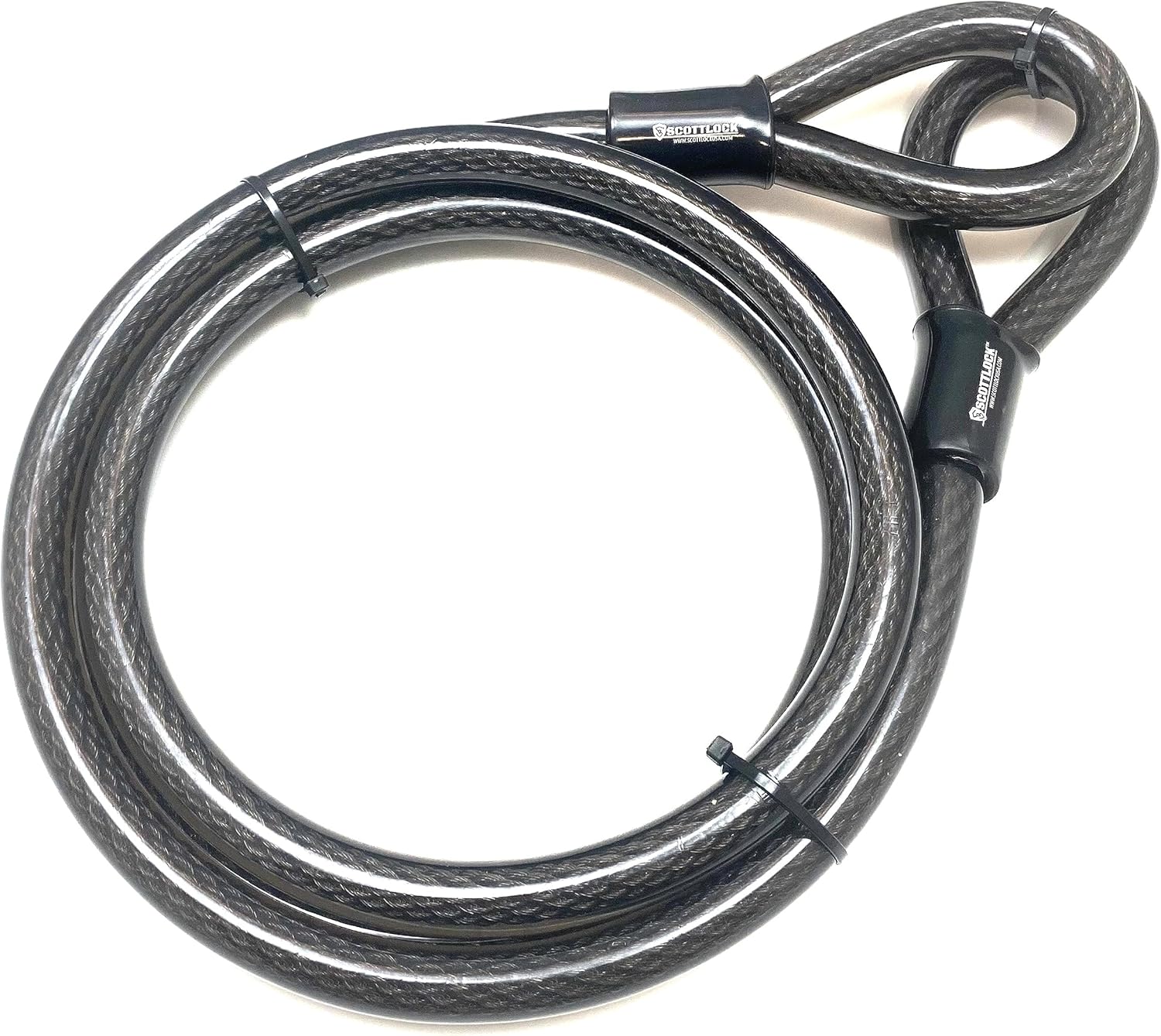 8 Foot Long 20mm High Security Dual Loop Colossal Cable by SCOTTLOCK (3/4" Thick - Largest in USA)