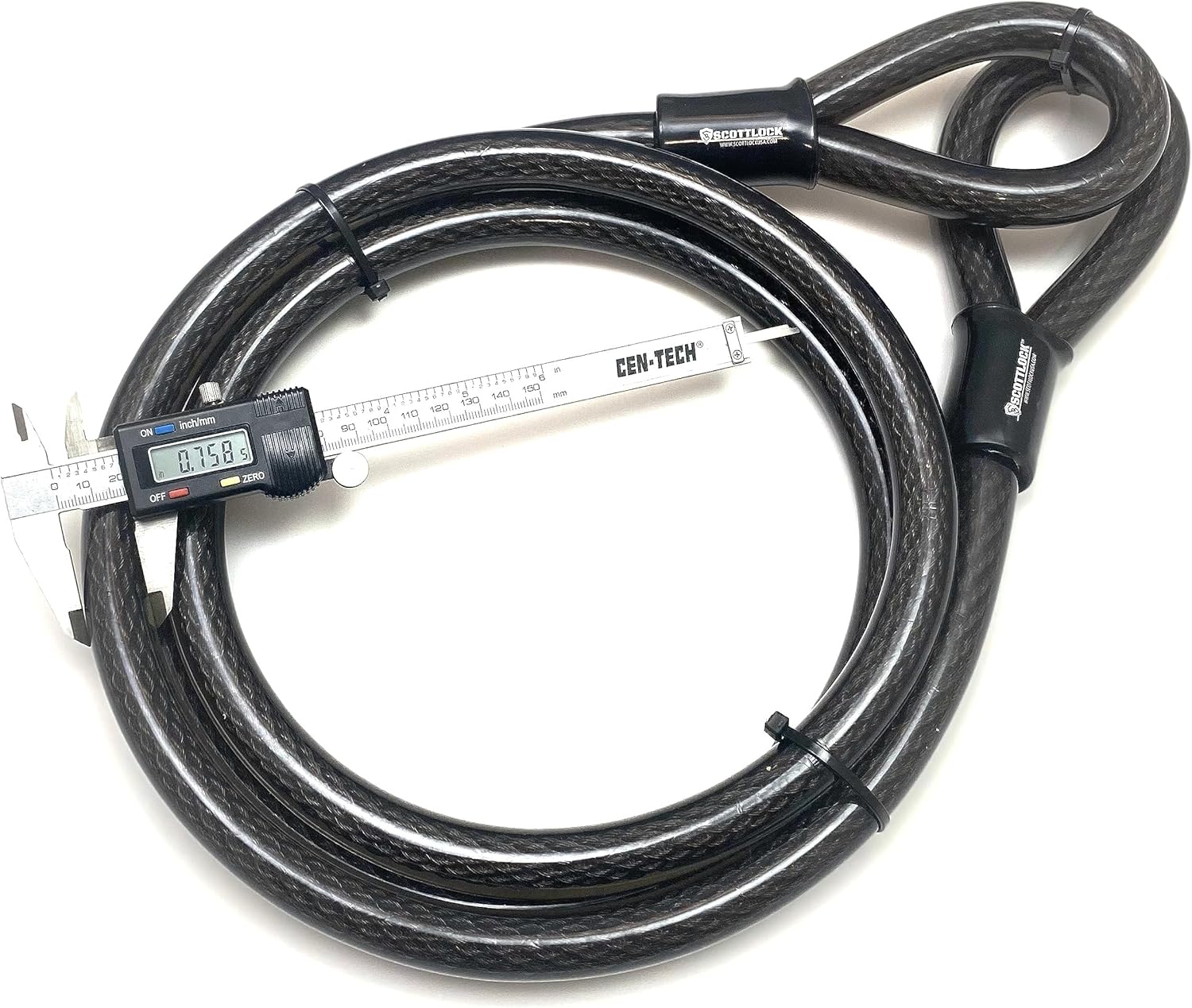 8 Foot Long 20mm High Security Dual Loop Colossal Cable by SCOTTLOCK (3/4" Thick - Largest in USA)