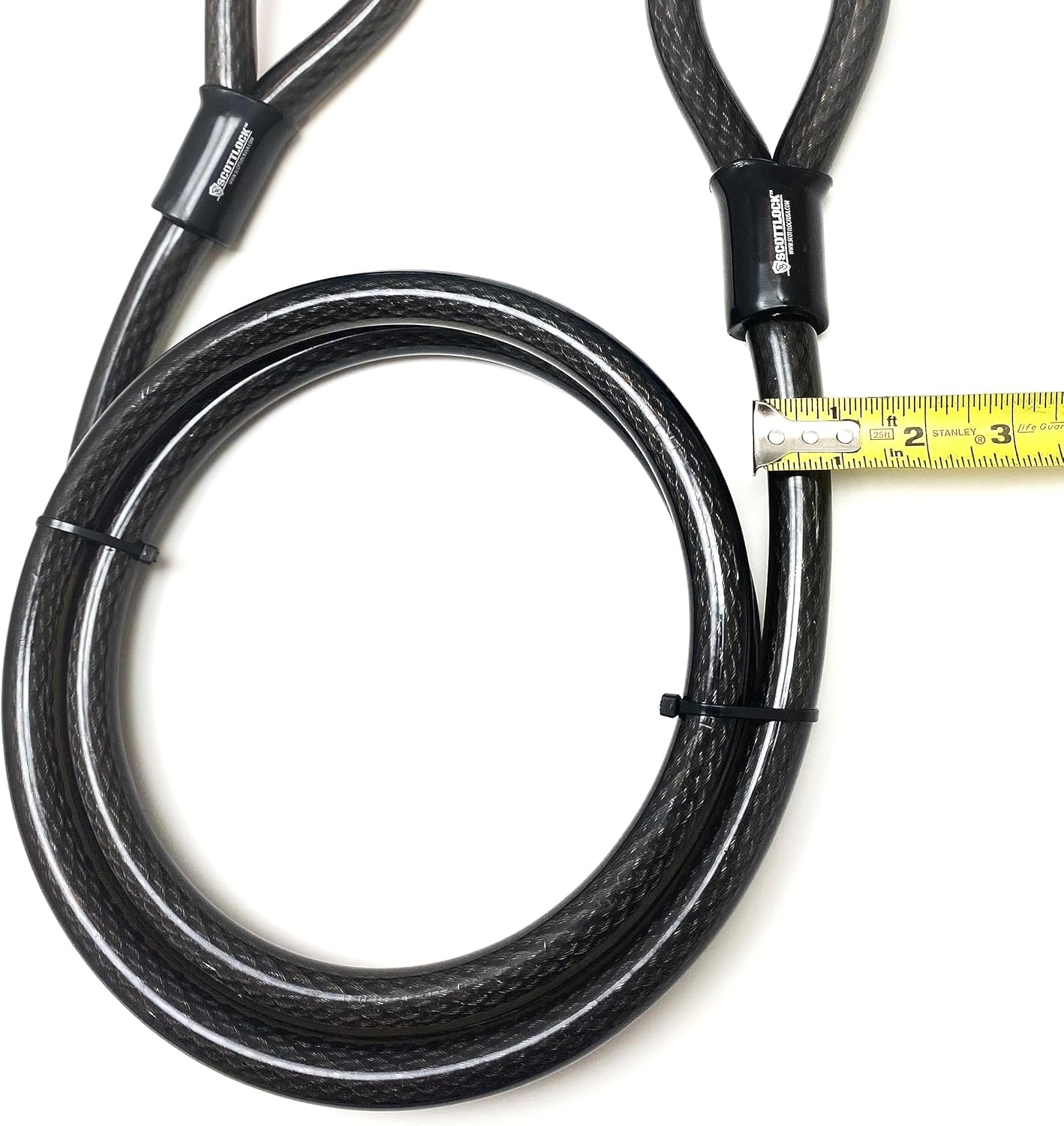 8 Foot Long 20mm High Security Dual Loop Colossal Cable by SCOTTLOCK (3/4" Thick - Largest in USA)
